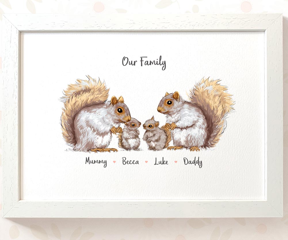 Personalised Squirrel Family Portrait