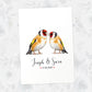 Wedding gift goldfinch couple print