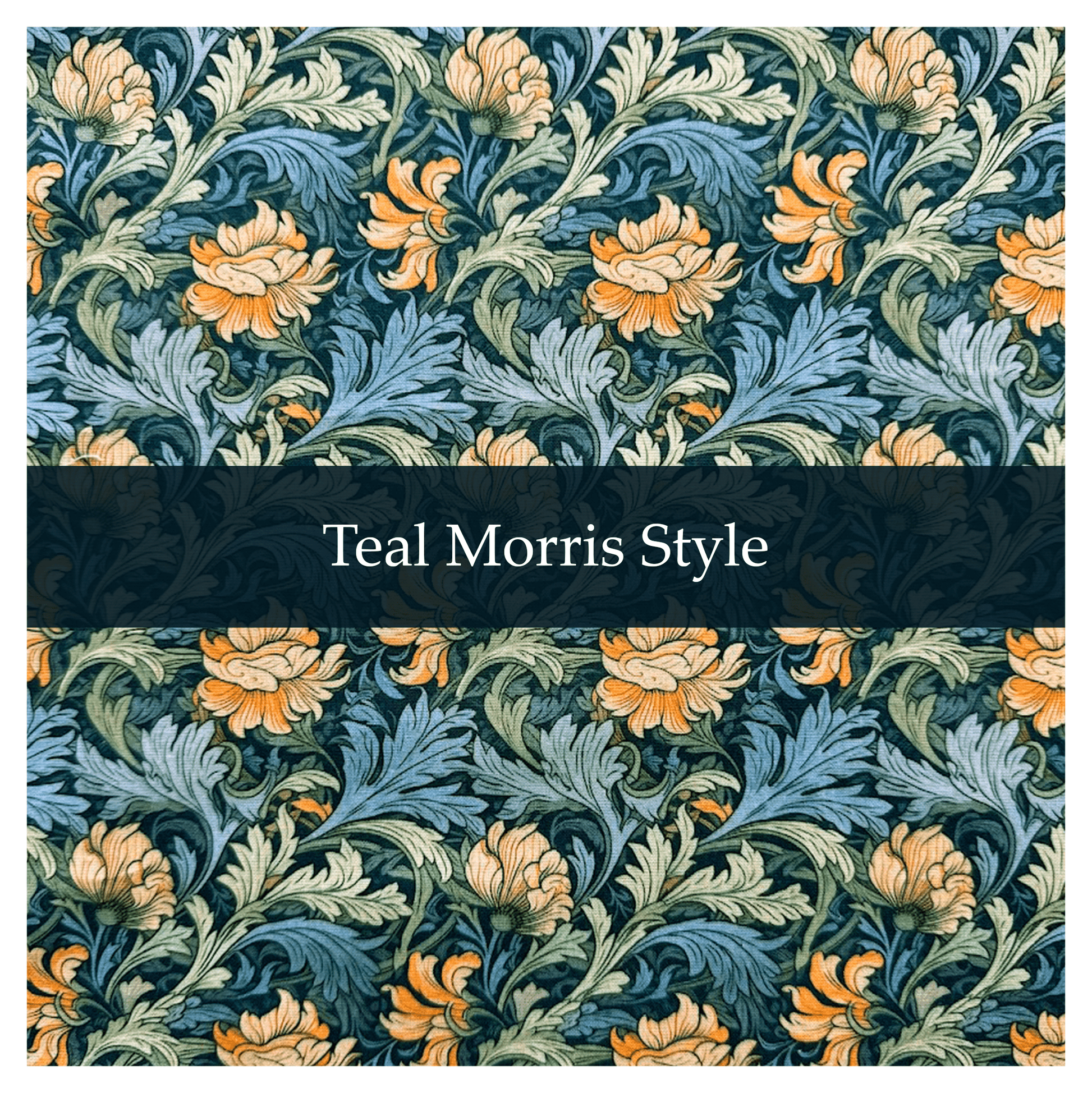 Teal Morris style patterned cotton fabric used for handmade dog blanket