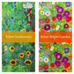 Gustav Klimt sunflower and bright garden patterned cotton fabric options for handmande dog blanket
