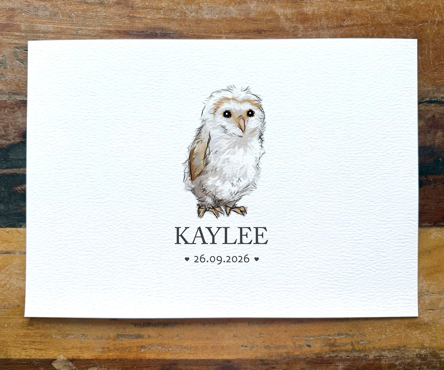 Owl Personalised Baby Name Print