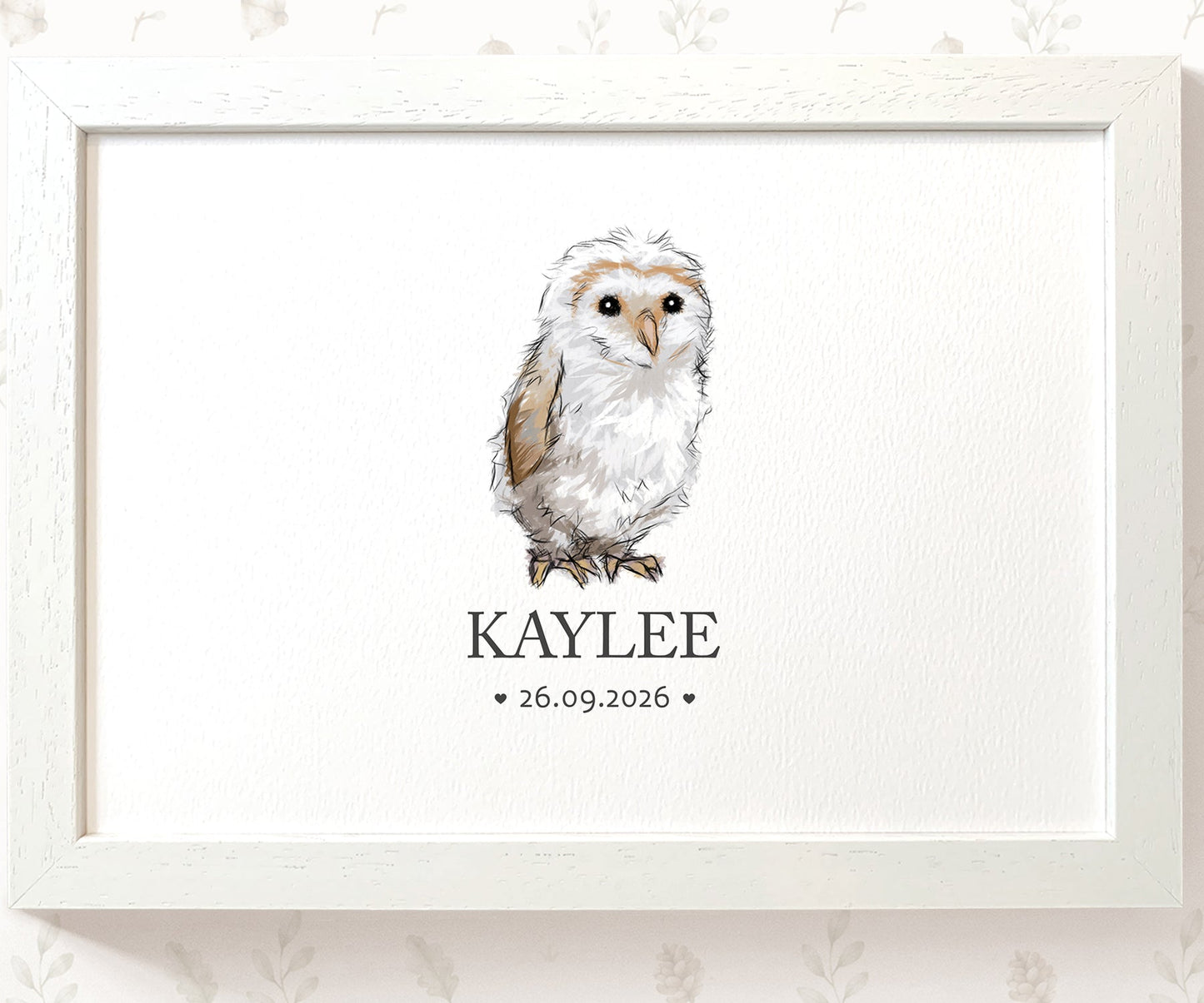 Owl Personalised Baby Name Print