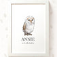Owl Personalised Baby Name Print