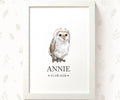 Owl Personalised Baby Name Print
