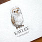 Owl Personalised Baby Name Print