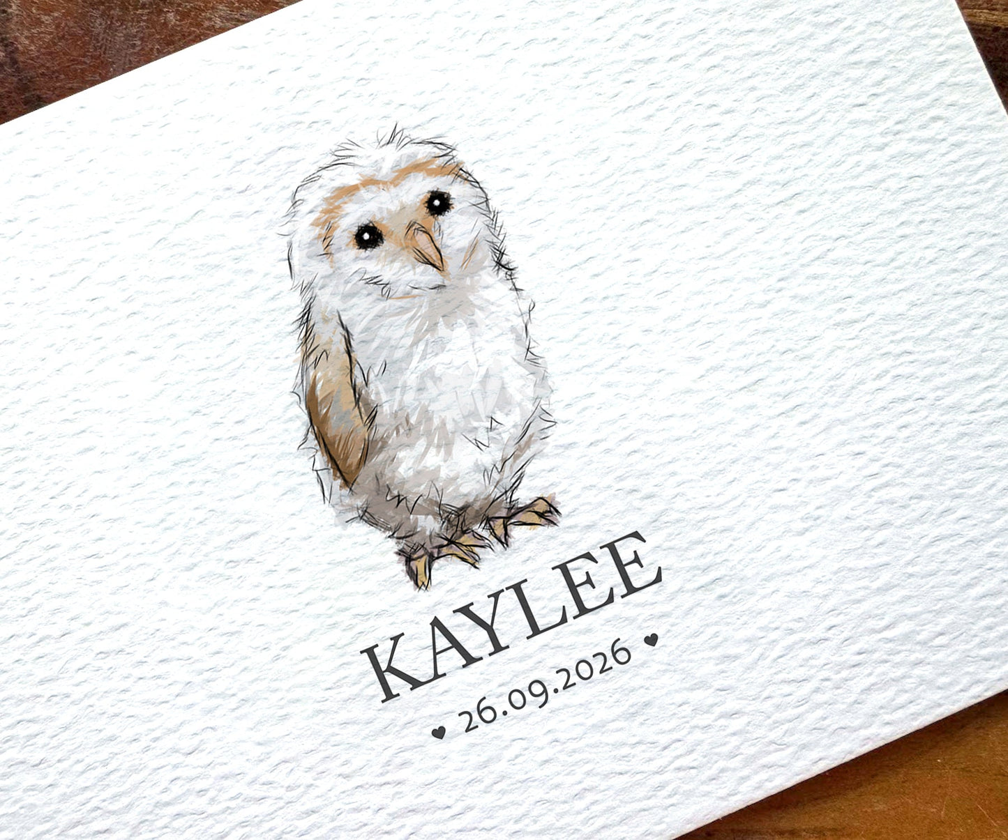 Owl Personalised Baby Name Print