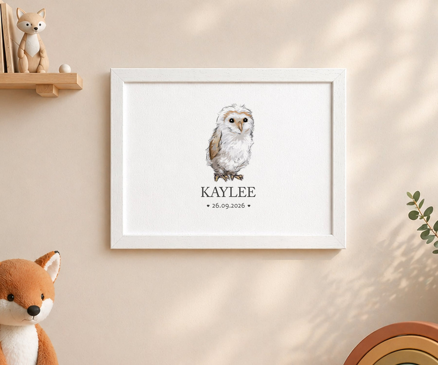 Owl Personalised Baby Name Print