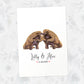 Hand-illustrated pangolin love print for couples