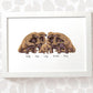 Framed pangolin family personalised wall art