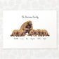Personalized pangolin family illustration for home décor