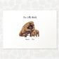 Hand-illustrated pangolin family art gift