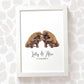 Personalised pangolin wedding gift illustration