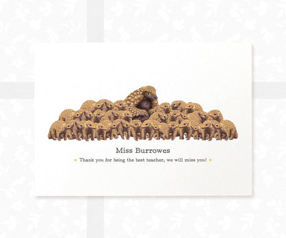 Hand-drawn pangolin teacher and students print