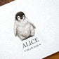 Penguin Personalised Baby Name Print