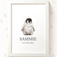 Penguin Personalised Baby Name Print