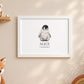Penguin Personalised Baby Name Print