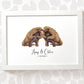 Romantic pangolin couple print with names and date
