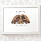 Pangolin parents and children print with optional title