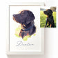 Custom Labrador portrait from photo personalised pet portrait artwork with pet name
