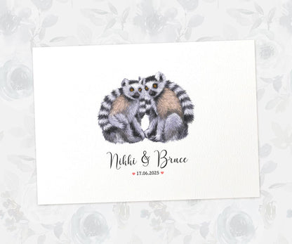 Personalized lemur love print with names