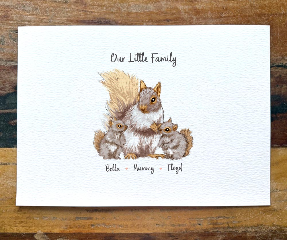 Personalised Squirrel Family Portrait