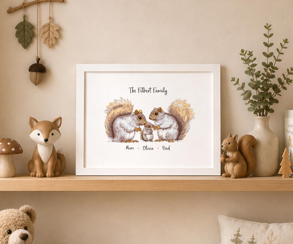 Personalised Squirrel Family Portrait
