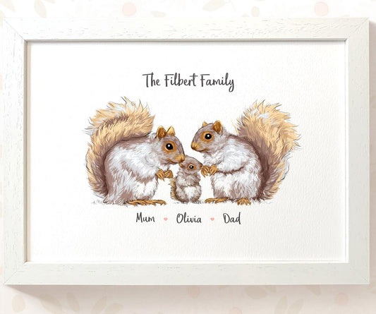 Personalised Squirrel Family Portrait