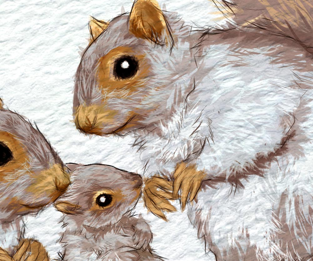 Personalised Squirrel Family Portrait