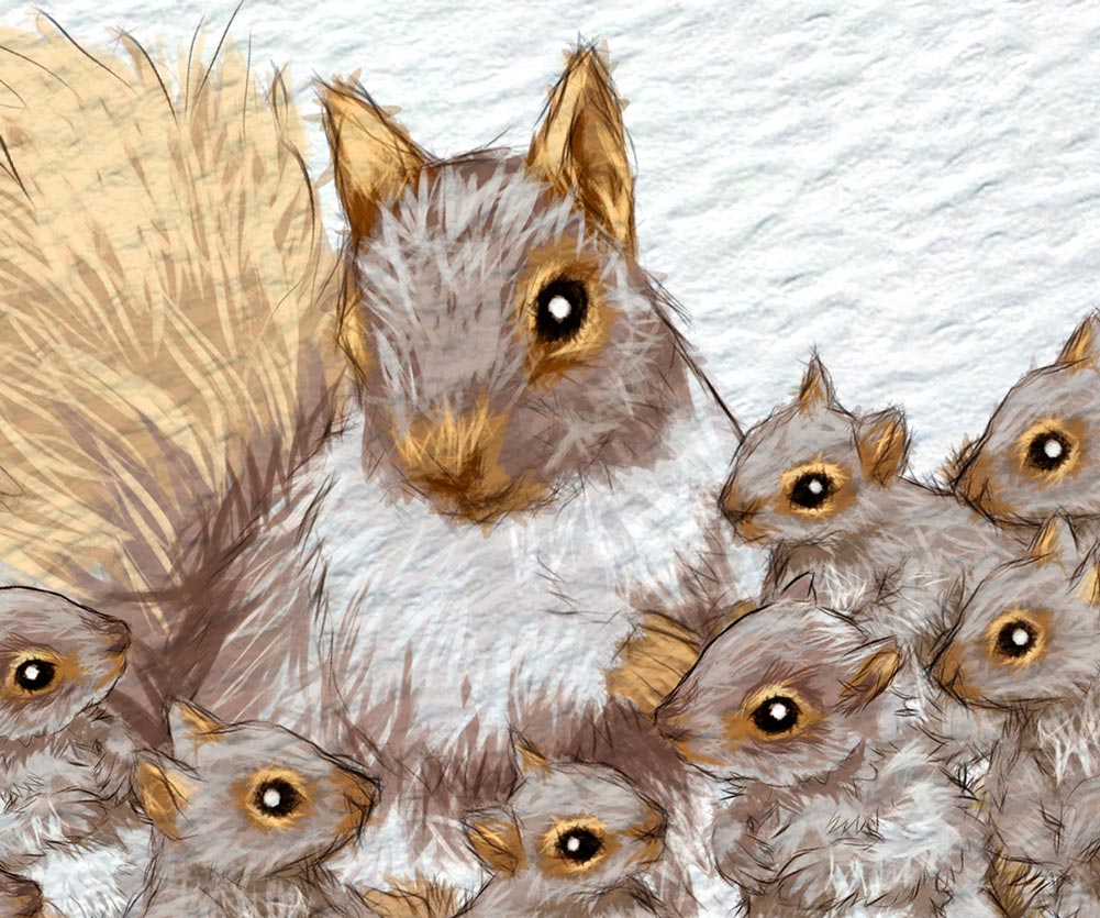 Personalised Squirrel Teacher Print – Custom Classroom Name Art