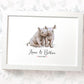 Rhino pair custom print with names and hearts