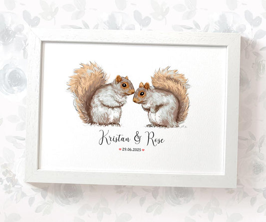 Two squirrels in love custom print