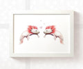 Axolotl Couple Heart Print