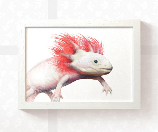 Axolotl Art Print | Water Dragon Wall Art