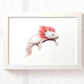 Pink Axolotl Nursery Art Print | Children's Wall Art