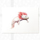 Pink Axolotl Nursery Print