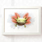 Green Axolotl Nursery Art Print | Children's Wall Art