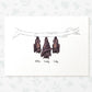 Printed A4 dad and baby bats personalised with names for a special fathers day present