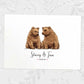 Two Bears A4 Unframed Print Customized With Names And Date For A Thoughtful Valentines Day Gift