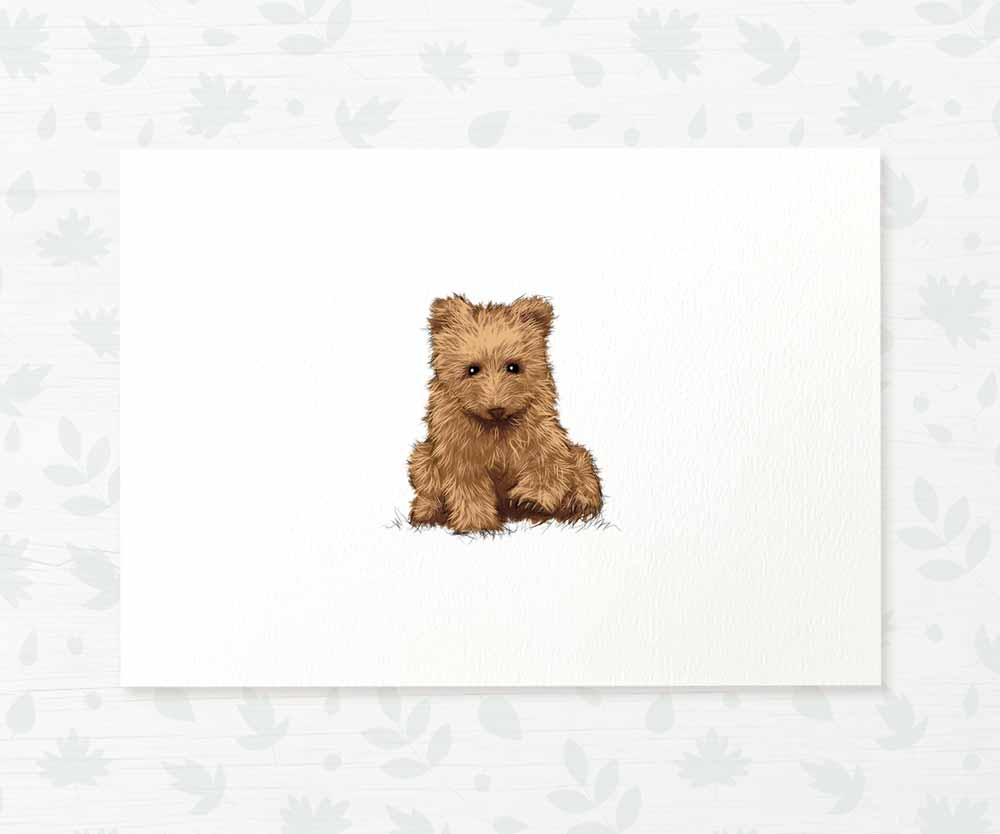 Bear Cub Woodland Animal Nursery Print