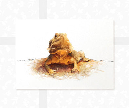 Bearded Dragon Art Print | Lizard Print