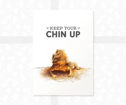 Bearded Dragon Art Print "Keep your chin up" | Lizard Print