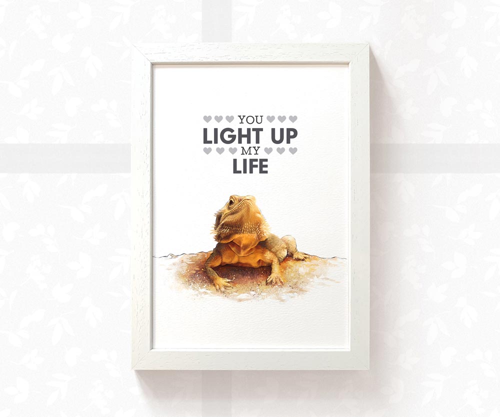Bearded Dragon Poster "You light up my life" | Lizard Print