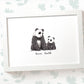 A4 framed panda family print featuring mum and baby with names for the best mothers day gift