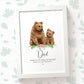 Thank You Personalised Name Gift Animal Prints Bear Wall Art Custom Fathers Day Son Grandad Present