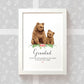 Thank You Personalised Name Gift Animal Prints Bear Wall Art Custom Fathers Day Dad Grandad Present