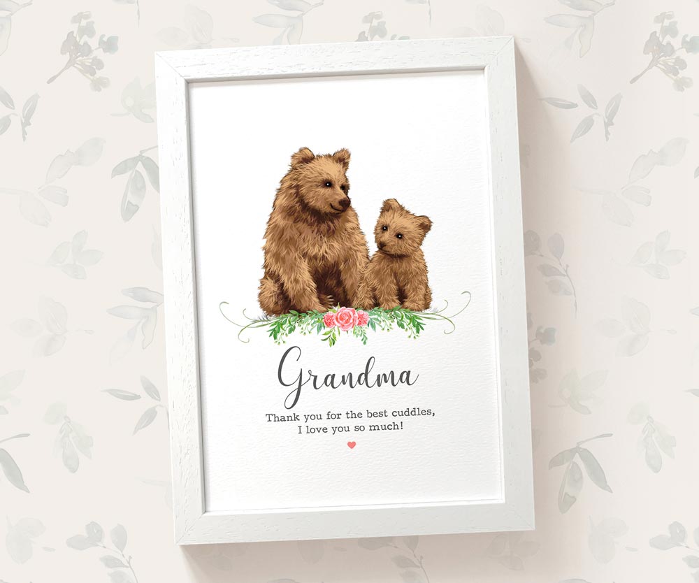 Thank You Personalised Name Gift Animal Prints Bear Wall Art Custom Teacher Mum Best Friend Present