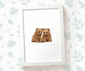 Bears Woodland Animal Nursery Print for Twins