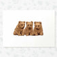 Bears Woodland Animal Nursery Print for Triplets