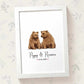 Personalized Bear Couple A4 Framed Print Featuring Newlywed Names And Date For A Unique Wedding Gift