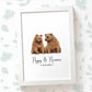 Bear Couple A4 Framed Print Personalized With Names And Date For An Exceptional First Anniversary Gift Idea